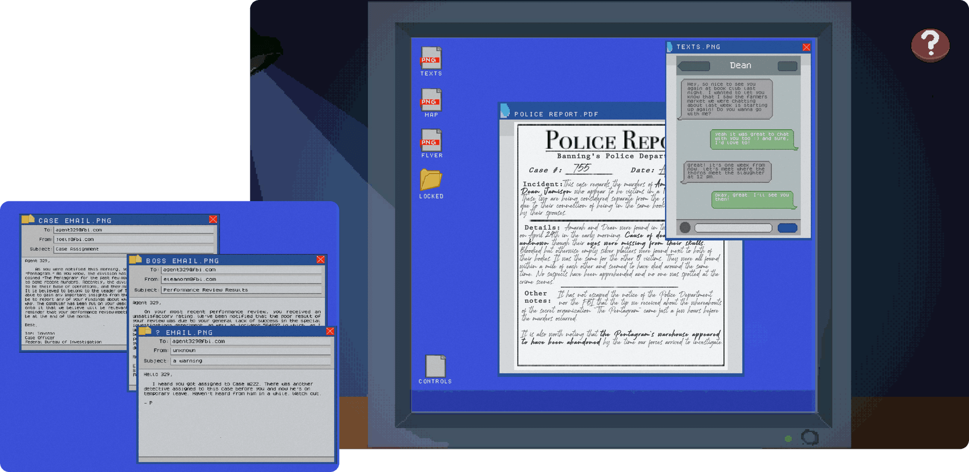 Pentagram video game screens